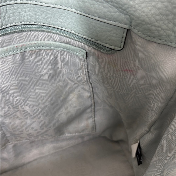 Michael Michael Kors Light Blue Double Handle Leather Tote Bag BLEMISH - Picture 7 of 8